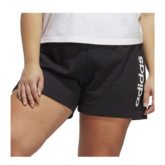 adidas Pants - Adidas Black Athletic Shorts Elastic Waistband Mid-Thigh Length